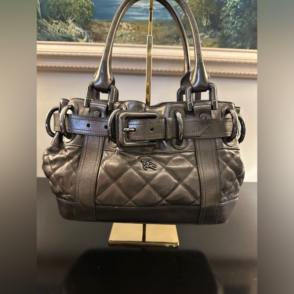 BURBERRY Calfskin Quilted Beaton Gunmetal - Picture 7 of 15